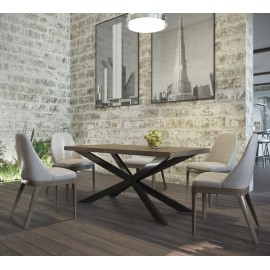 Обеденный стол Икс (155) Металл-Дизайн | Loft