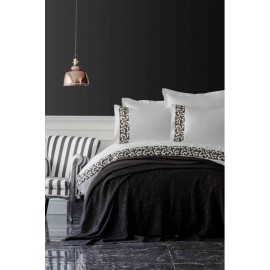 Набор постельное белье с пледом Blaze siyah 2019-1 черный Karaca Home