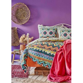 Набор постельное белье с покрывалом Mishka fusya 2020-1 фуксия Karaca Home