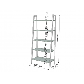 Стеллаж Призма 5 полок Металл-Дизайн | Loft
