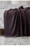 Набор постельное белье с пледом Quatre delux murdum 2020-1 фиолетовый Karaca Home