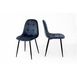 Стілець обідній Квест (чорний/велюр синій) Мікс Меблі