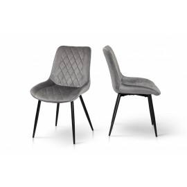 Стул обеденный Корфу (черный/велюр серый) Микс Мебель