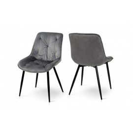 Стул обеденный Прадо R (черный / велюр серый) Микс Мебель