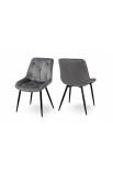 Стілець обідній Прадо R  (чорний/велюр сірий) Мікс Меблі