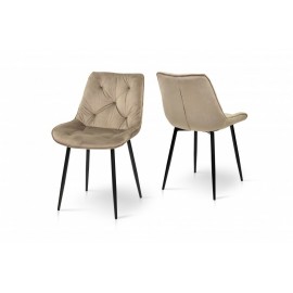 Стілець обідній Прадо (чорний/велюр мокрий пісок) Мікс Меблі