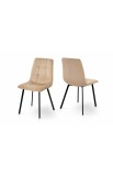 Стілець обідній Ментос (чорний/велюр бежевий) Мікс Меблі