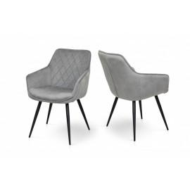 Крісло Наомі (чорний/велюр світло-сірий) Мікс Меблі