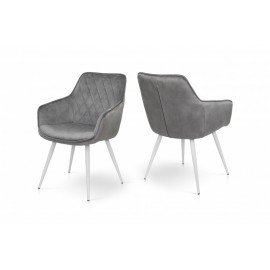 Кресло Наоми (белый/велюр светло-серый) Микс Мебель