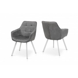Крісло Тандем (білий/велюр світло-сірий) Мікс Меблі