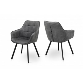 Кресло Тандем (черный/велюр темно-серый) Микс Мебель