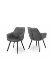 Крісло Тандем (чорний/велюр темно-сірий) Мікс Меблі
