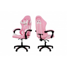 Крісло комп'ютерне Слім (рожево-білий) Мікс Меблі