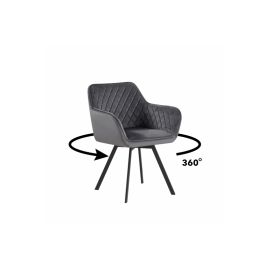 Кресло Импульс с поворотным механизмом (велюр темно-серый) Микс Мебель