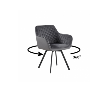 Кресло Импульс с поворотным механизмом (велюр темно-серый) Микс Мебель