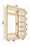 Шкаф-купе ШК-01 (1000 х 600 x 2200) Алекса